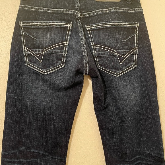 Women’s BKE Denim Aiden 26R X 28 Bootleg RN75720 Dark Wash WHISKERING - Picture 2 of 12